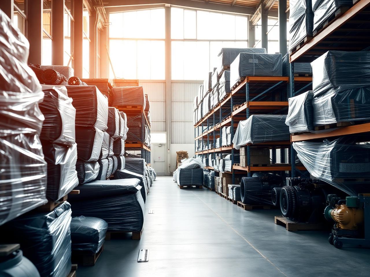 Warehouse with industrial equipment