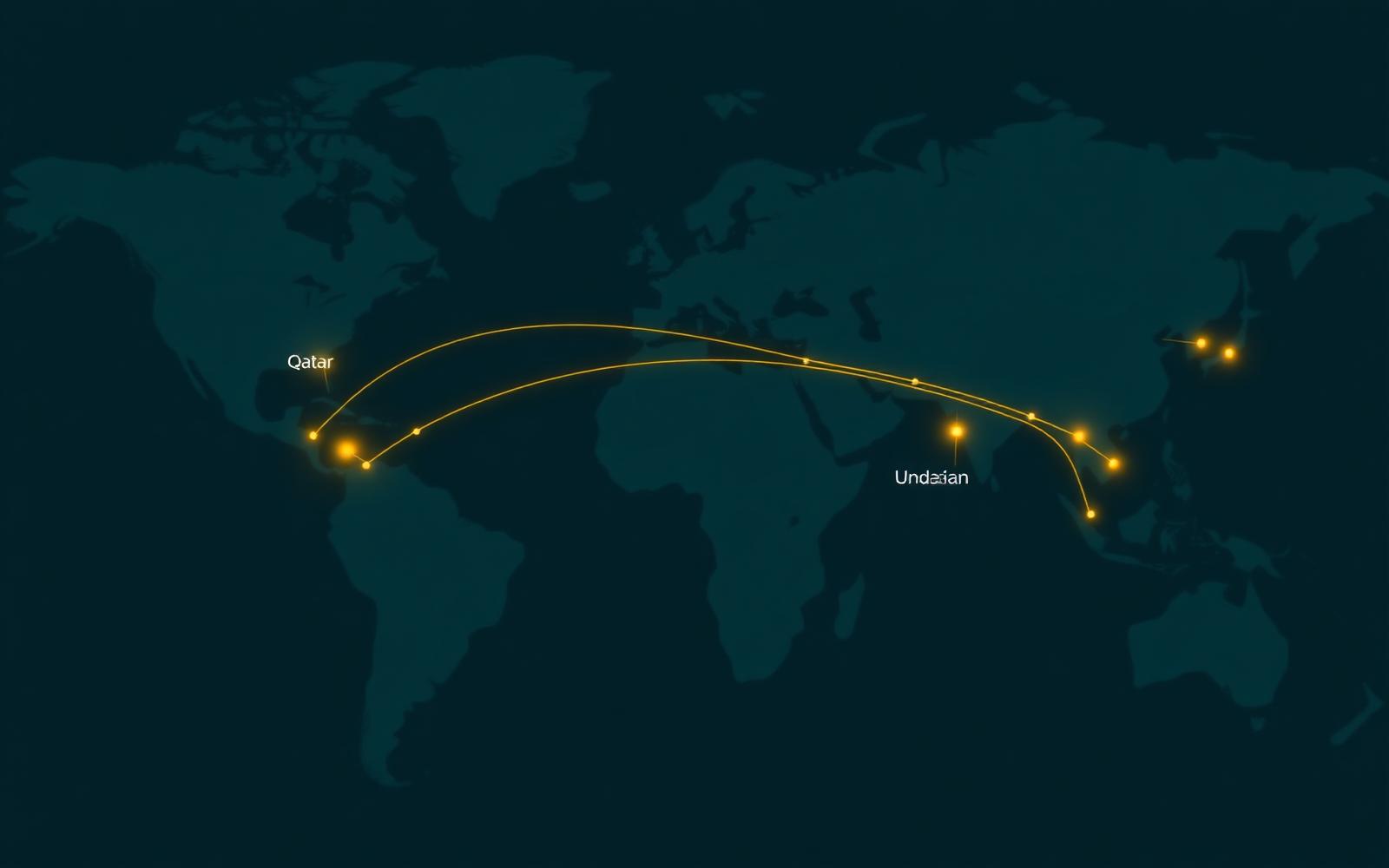 Trade routes between Qatar, Asia and the UAE